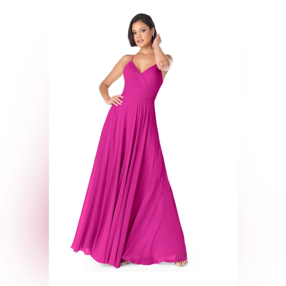 Azazie Fuchsia Spaghetti-Strap Maxi Dress